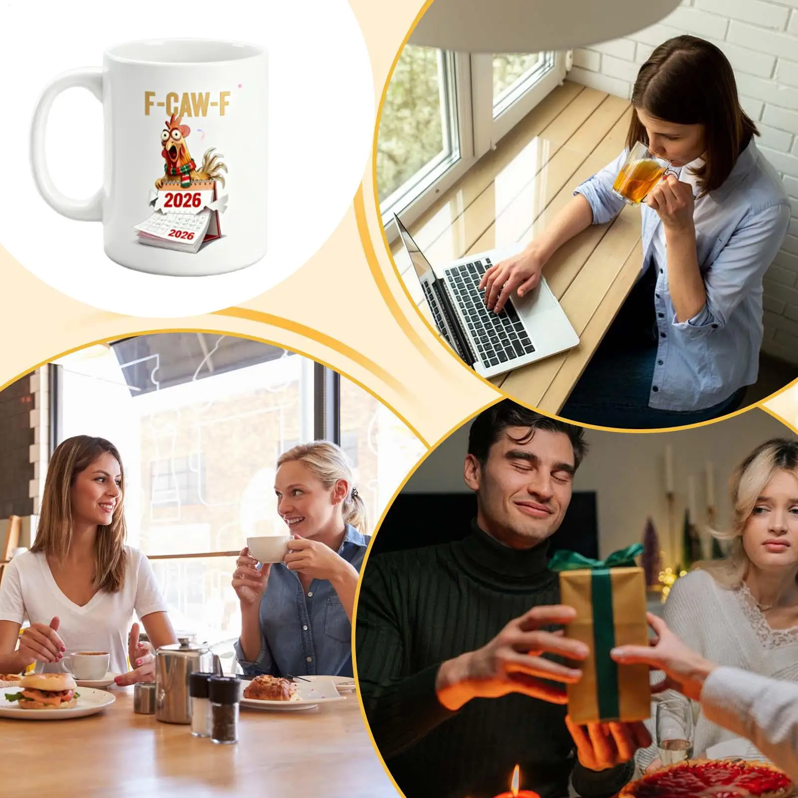 Chicken Mug Chick Pattern Cartoon Cup Christmas Ceramic Mug For Men Youth Child Friend Mom Lady Kitchen Holiday Farmhouse Bar