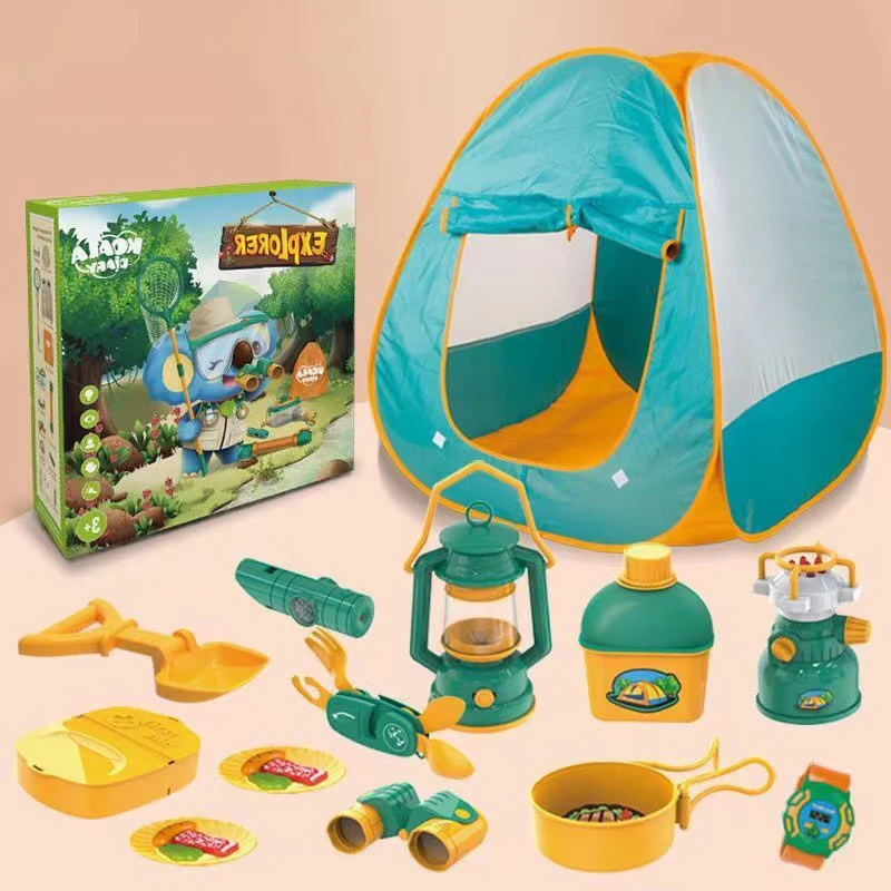 

Kids Camping Set With Tent 20pcs Outdoor Explorer Toy Set For Children Insect Catching Pretend Play Camp Tools For Birthday Gift