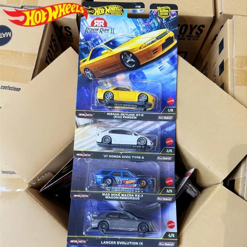 

﻿ 2025 Новый Hot Wheels Premium 1/64 Культура автомобиля Ronin Run 2 комплекта Honda Mazda Nissan Toyota Литая под давлением модель автомобиля Коллекция подарков