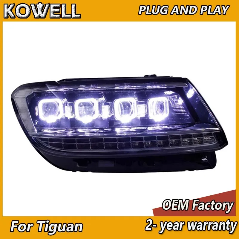 Car Styling for VW Tiguan Headlight 2017-2019 Tiguan Head Lights DRL Turn Signal High Beam Projector Lens