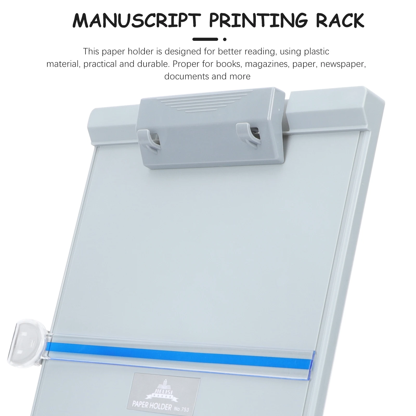 

Adjustable Plastic Paper Holder Document Stand for Desk -Saving Lightweight Reading Stand Portable File Organizer