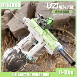 Uzi pistola de agua eléctrica totalmente automática, pistolas de agua de tiro continuo eléctricas, juguetes de agua de playa para niños y adultos, regalos de juguete para niños