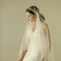 Vliquidité-Épingle à cheveux en tulle doux à une couche pour les patients de mariage, simple, enveloppé, tête, bout des doigts, blanc, mariées, coiffure