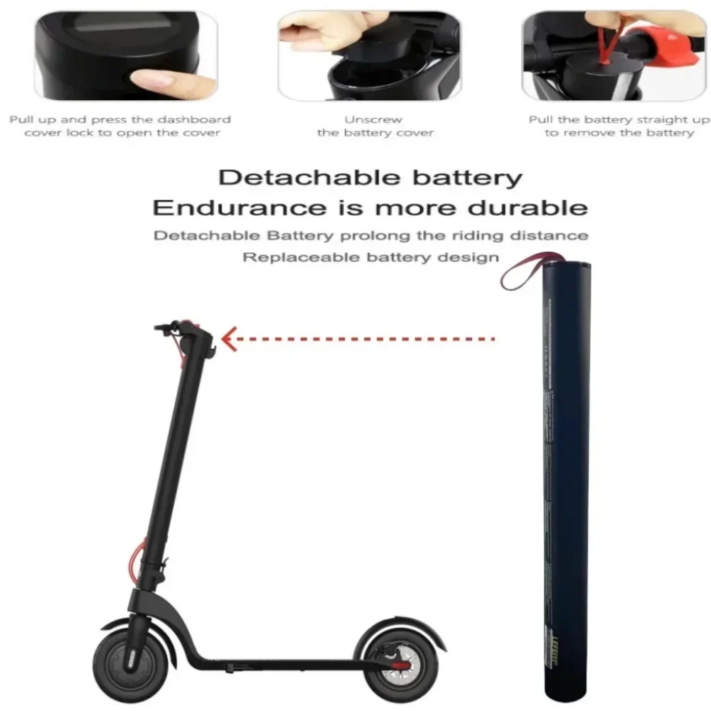 36V 5200mAH X7 Scooter Replace Rechargeable Lithium Battery Pack 187Wh , HX Scooter Battery Accessories