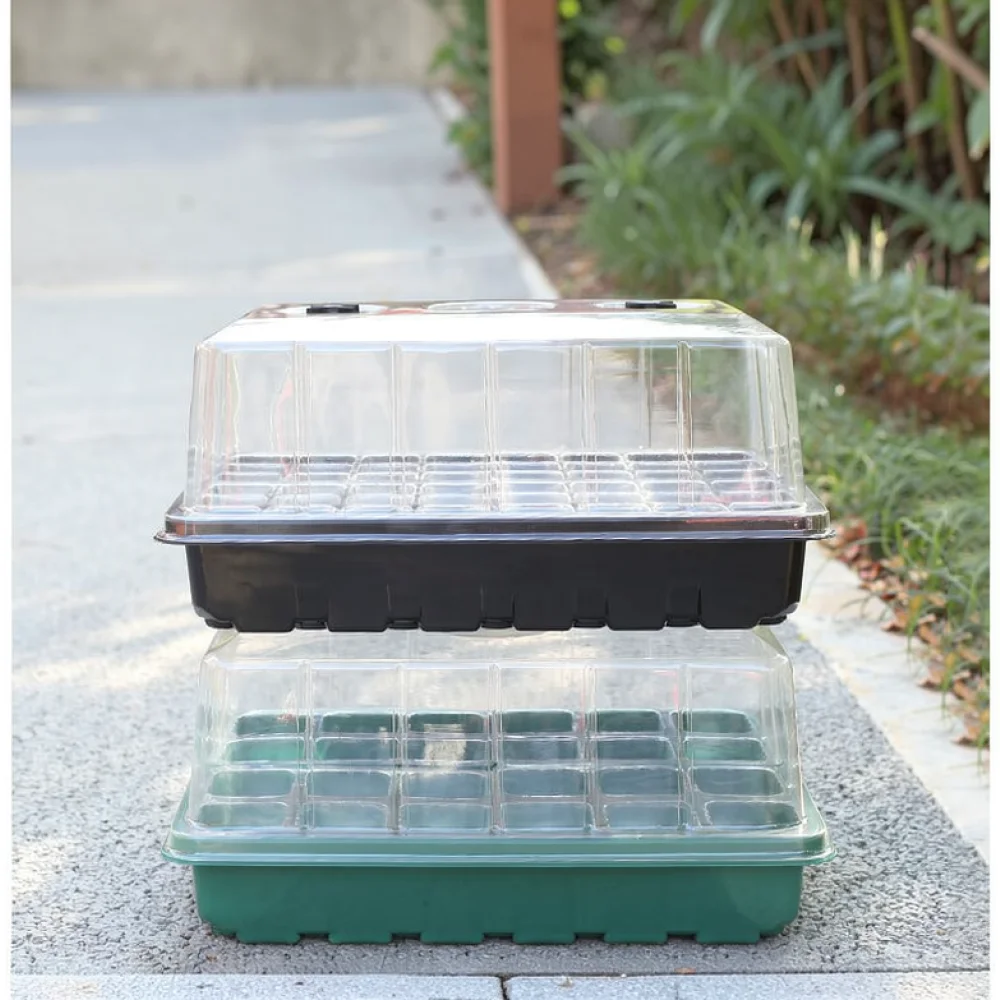 Starter Tray With LED Growth Light Ventilation Control Thickened Nursery Propagation Box Indoor Plant Container
