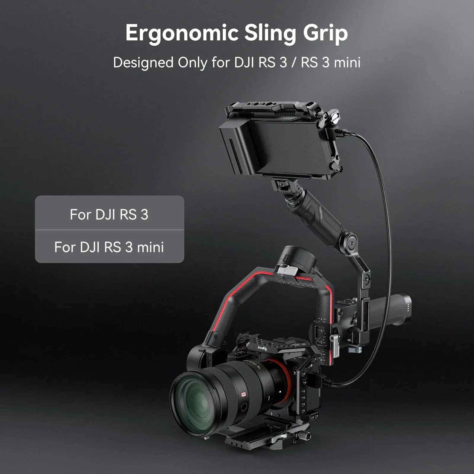 SmallRig RS 3 / RS 3 Mini Adjustable Handle Sling Handgrip for DJI RS 3 / RS 3 Mini Gimbal Handheld Stabilizer,with NATO Clamp