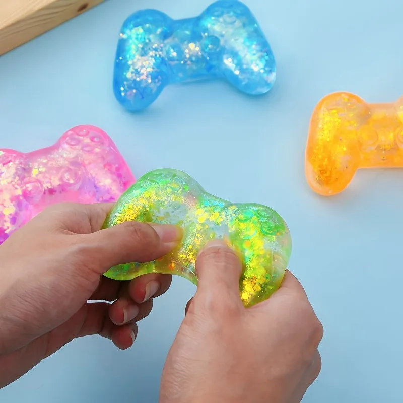 Squishy Sequins Game Machine Maltose Fidget Toy Anti-stress Slow Rebound Pinch Toy Elastic Squeezing Colored Decompression Toy