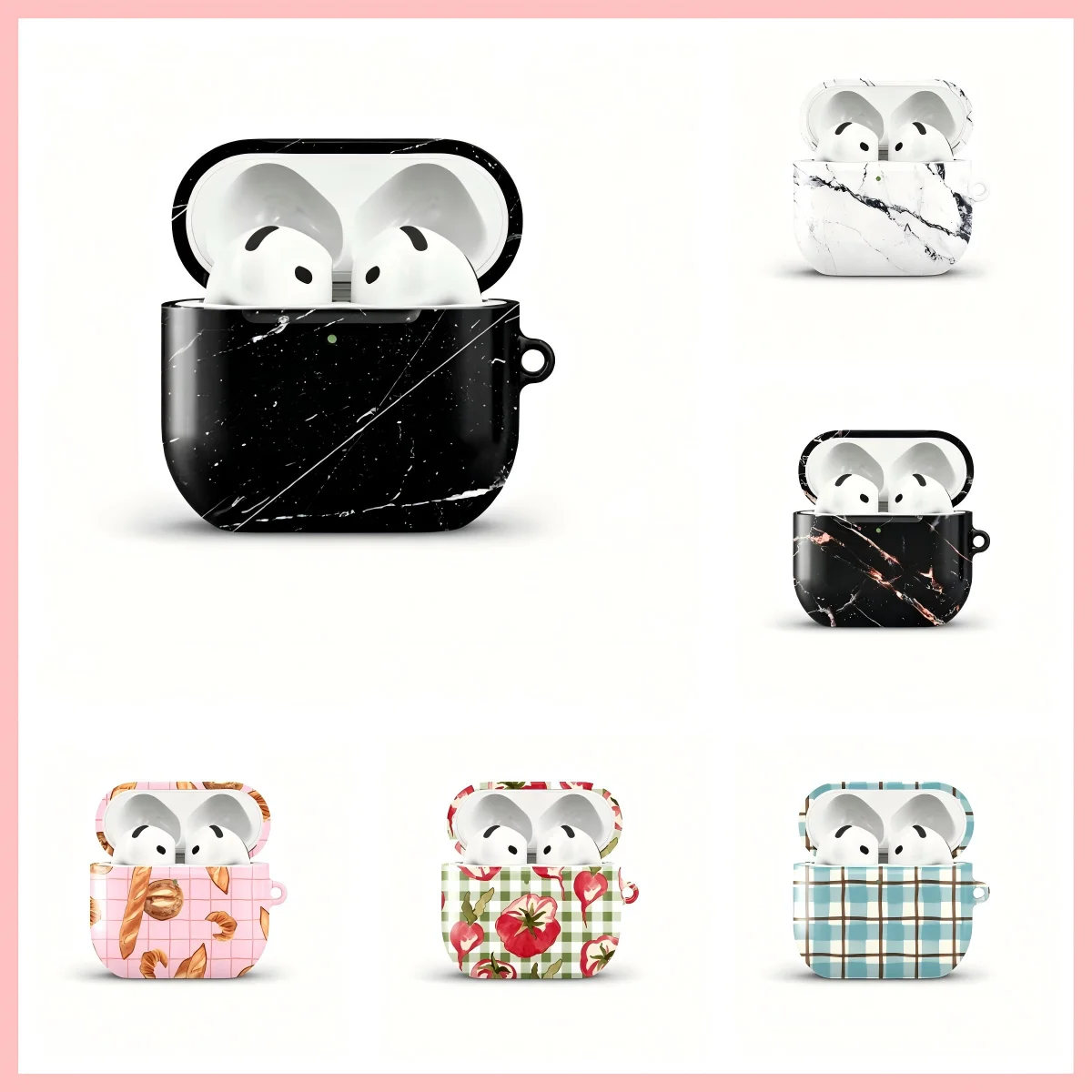 Capa Protetora Luxuosa Veggie Gingham Sunshine para AirPods, Resistente a Impactos, Brilhante, HD, em PC Duro para Fones de Ouvido 1 2 3 Pro Pro2
