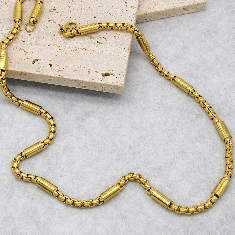 DIY accessories European and American fashion style foreign trade jewelry necklace, stainless steel guaranteed square pearl neck