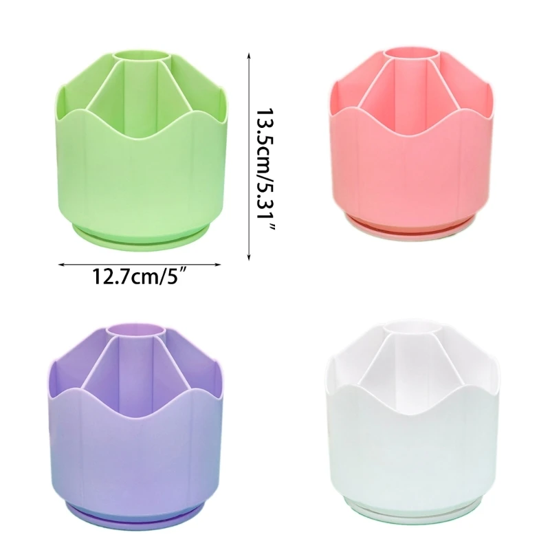 K1AA-Porte-stylo rotatif résistant à 360 °, porte-crayon rotatif, boîte de rangement de bureau de grande capacité, porte-pinceau de maquillage