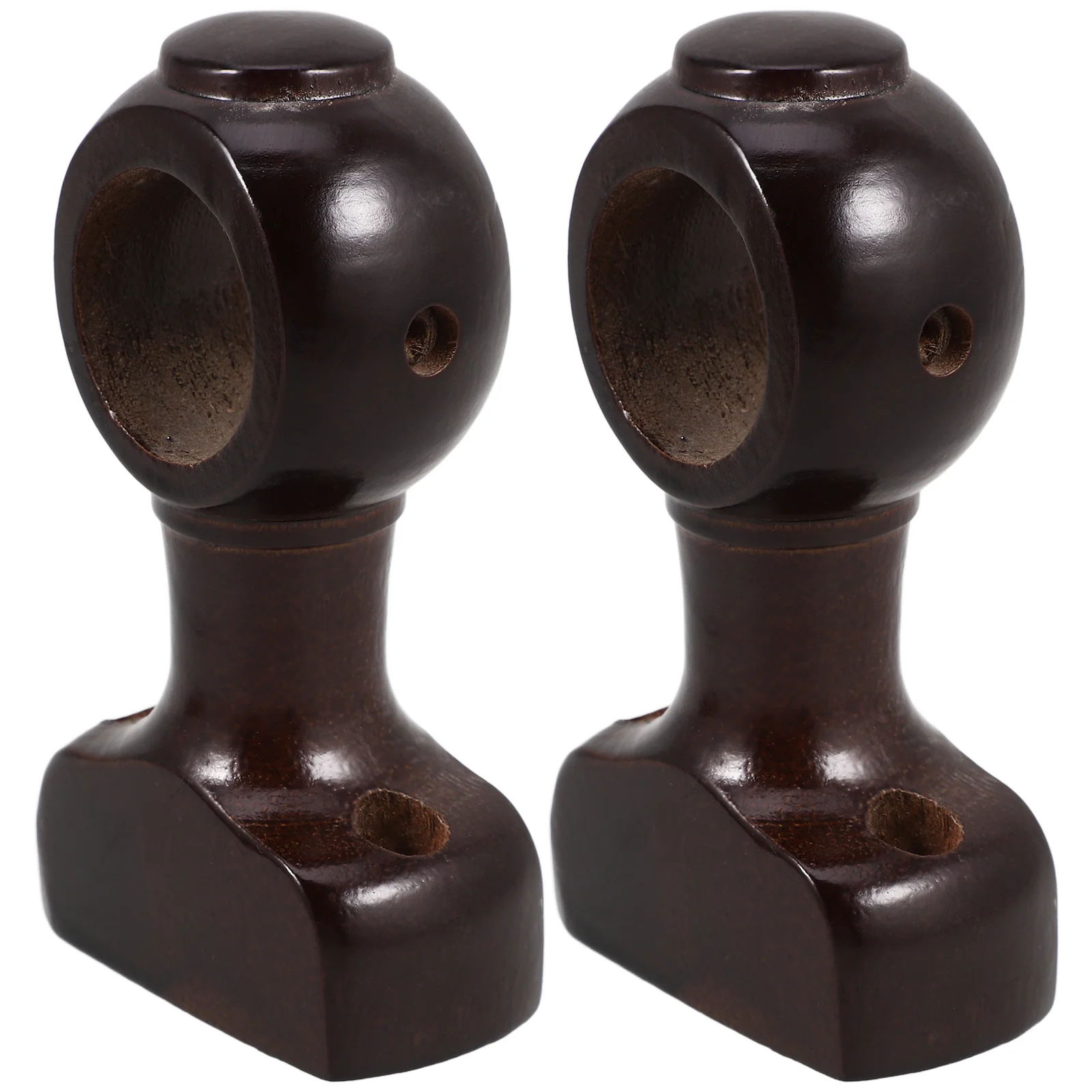 

2 Pcs Curtain Rod Bracket Closet Holder Brackets for Wall Wood Double Stand Mount Hooks
