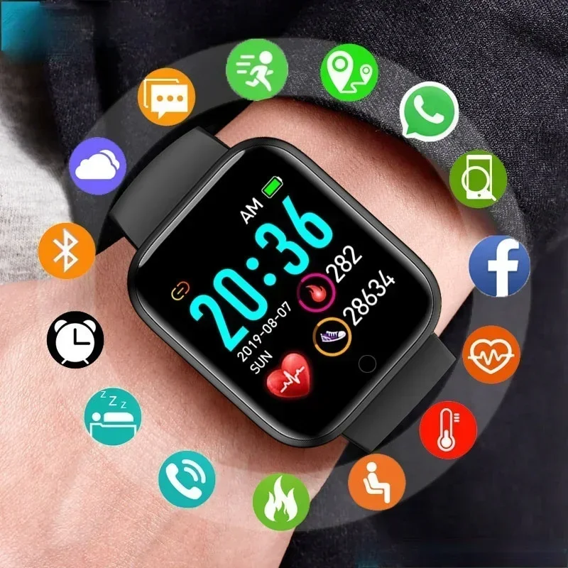 Smart Watch Men Women D20 Bluetooth Heart Rate Monitor Blood Pressure ...