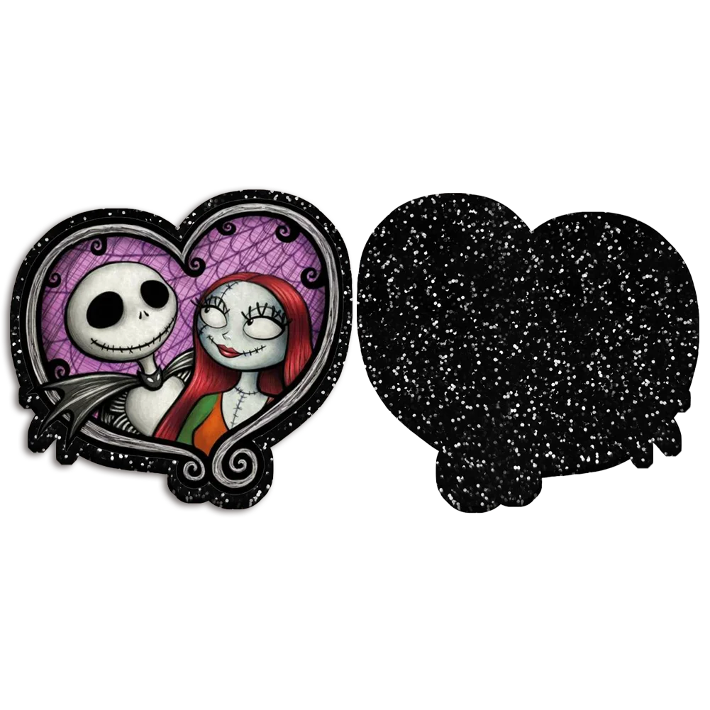 

Nightmare Before Christmas Black Glitter Acrylic Charms For Phone Case Gothic Pendant DIY Halloween Decor
