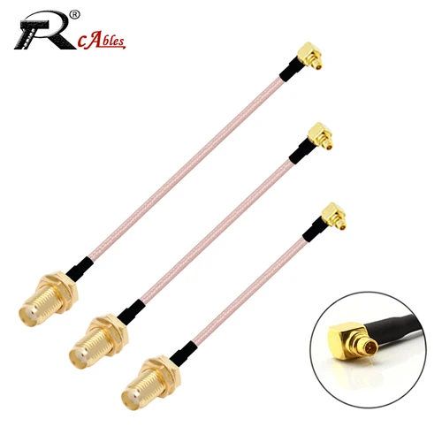 Imagen 1 del producto 1 unidad SMA hembra a MMCX hembra conector de ángulo recto adaptador Coaxial RF con Cable Pigtail RG178 para módulo WIFI/GSM/3G/GPS/4G