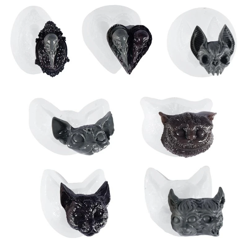 Halloween Silicone Mold DIY Crafts Projects Reusable Soap Plaster Chocolate Baking Tool Supplies