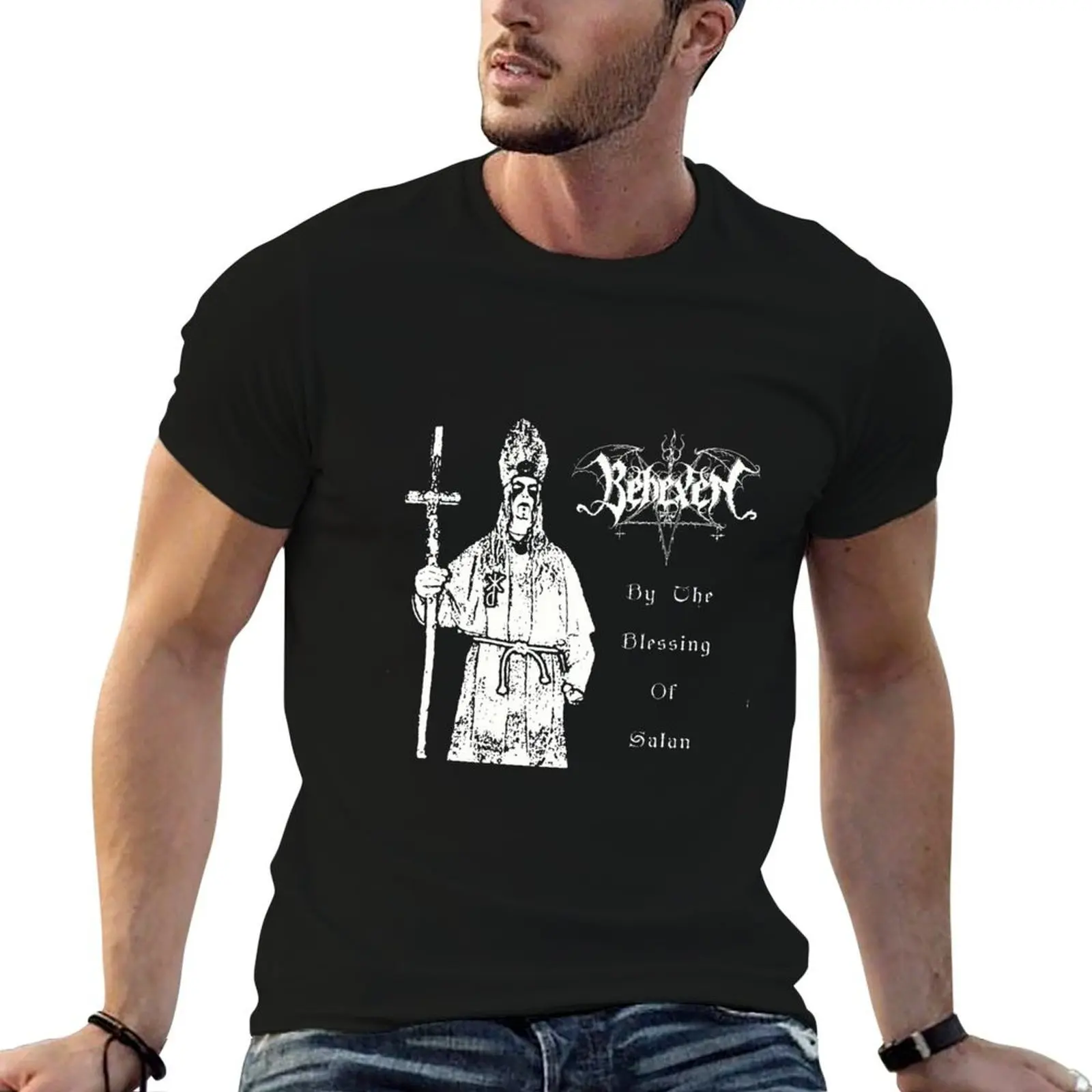 

Get Here Behexen By the Blesing of Satan T-Shirt cotton t shirts man 100% man graphic t shirt T-Shirt