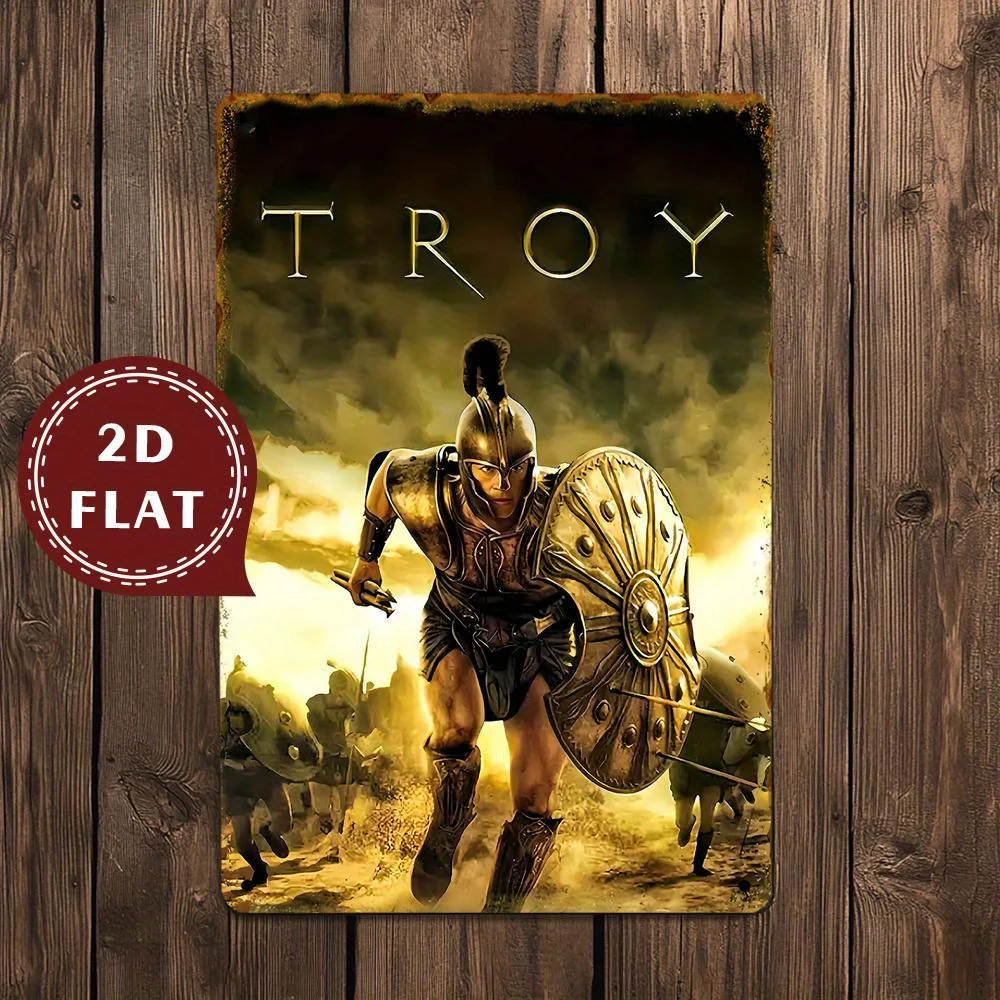 Vintage Trojan Metal Sign -  Battle Scene Poster, Waterproof,Dustproof, for Home Decor, Weddings, Birthdays, Grad
