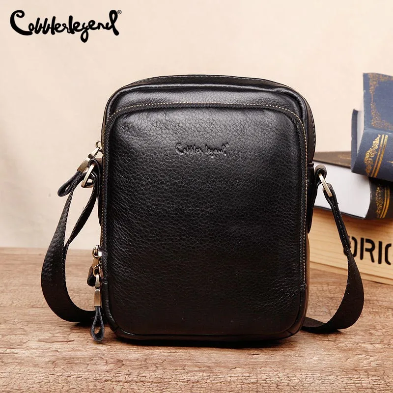 Cobbler Legend Genuine Leather Men Bags Soft Leather Shoulder Crossbody Bags Casual Men Leather Bag