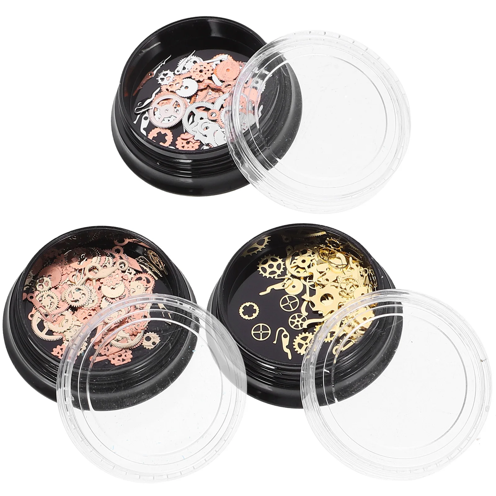 3 صناديق التروس المعدنية Steampunk سبيكة عجلة السحر DIY بها بنفسك صنع المجوهرات الهاتف الديكور سترة سلسلة خلخال لوازم