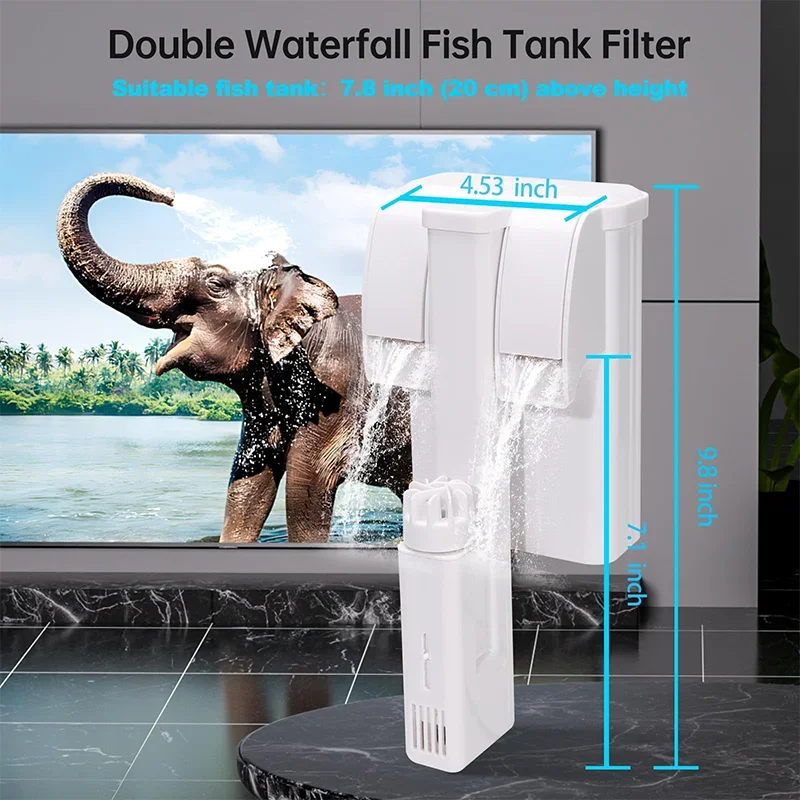 

220V Aquarium Three-In-One Wall-Mounted Filter Fish Tank Silent Filtration System Water Purification Circulation Pump 3W/4W