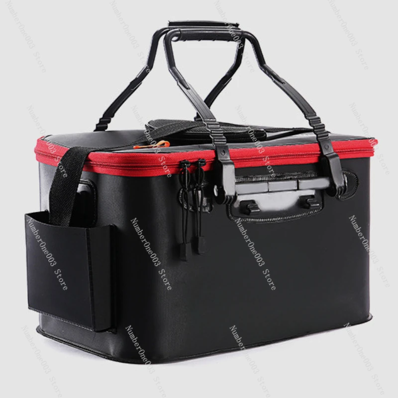 

Portable Folding Fish Wear Bucket, Outdoor Fishing Tackle Boxes with Handle, Fishing Bags, Water Tank