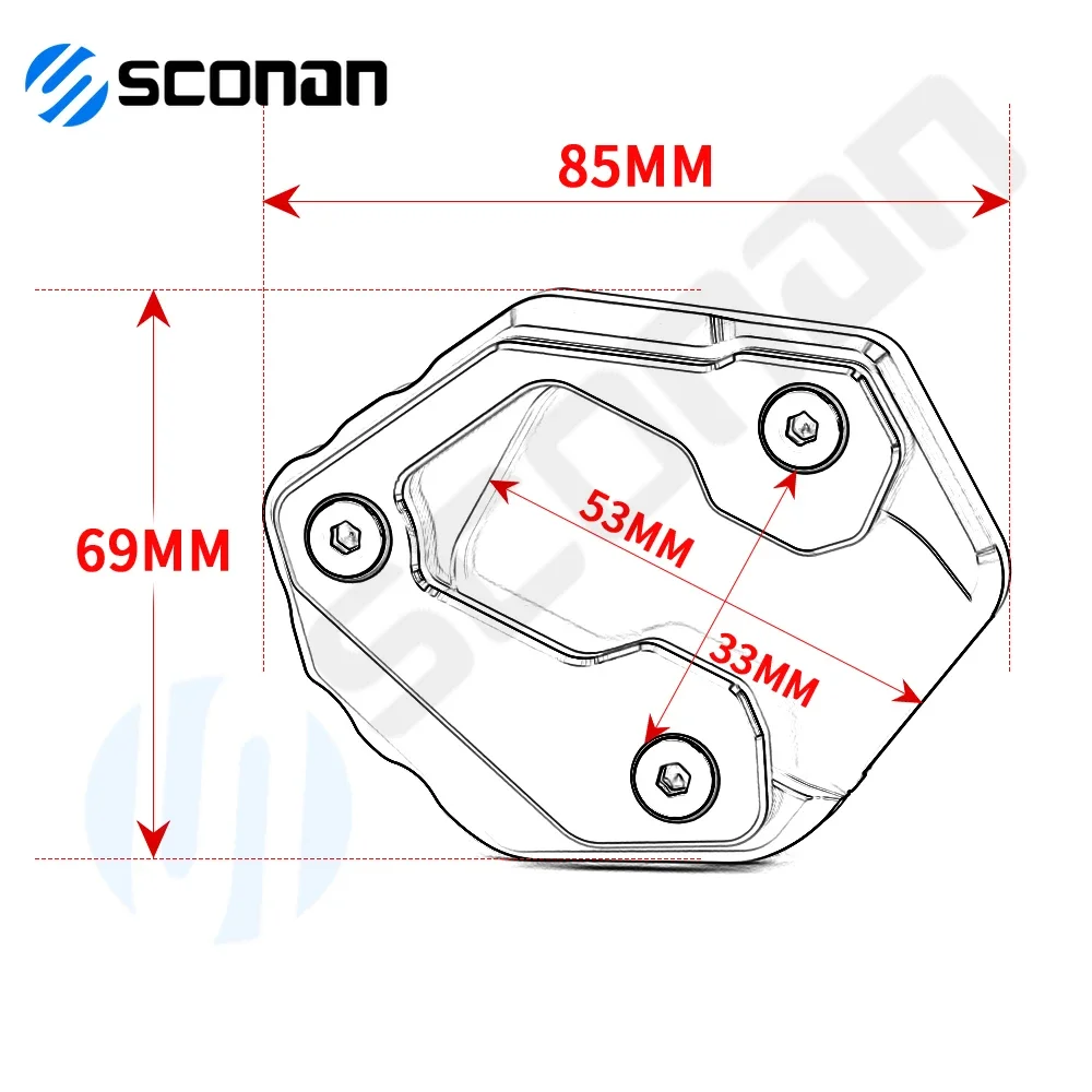 Per YAMAHA MT-09 MT 09 MT09 Tracer9GT 2021 XSR900 2022 Moto Cavalletto Piede Cavalletto Laterale Estensione Pad Piastra di Supporto Ingrandire