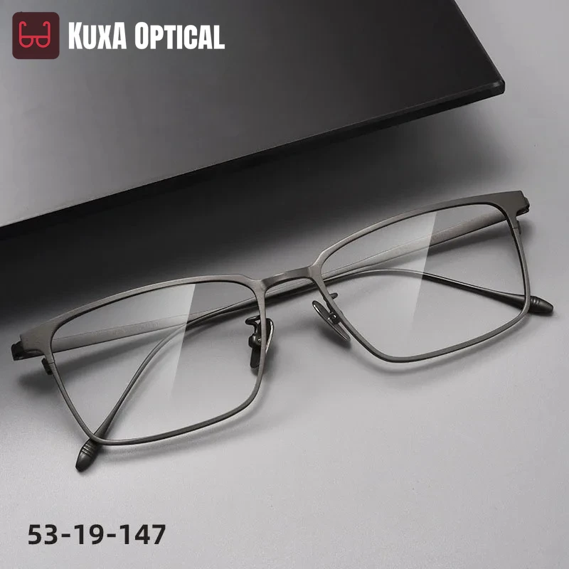 

KUXA Pure Titanium Glasses Frame Business Work Office Optical Eyewear Myopia Hyperopia Prescription Progressive Corrected Vision