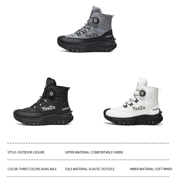Winter-Outdoor-Arbeitsschuhe mit warmem Fleecefutter, trendige und vielseitige Herrenschuhe, leicht zu tragende, tragbare Herrenstiefel – Detail 5