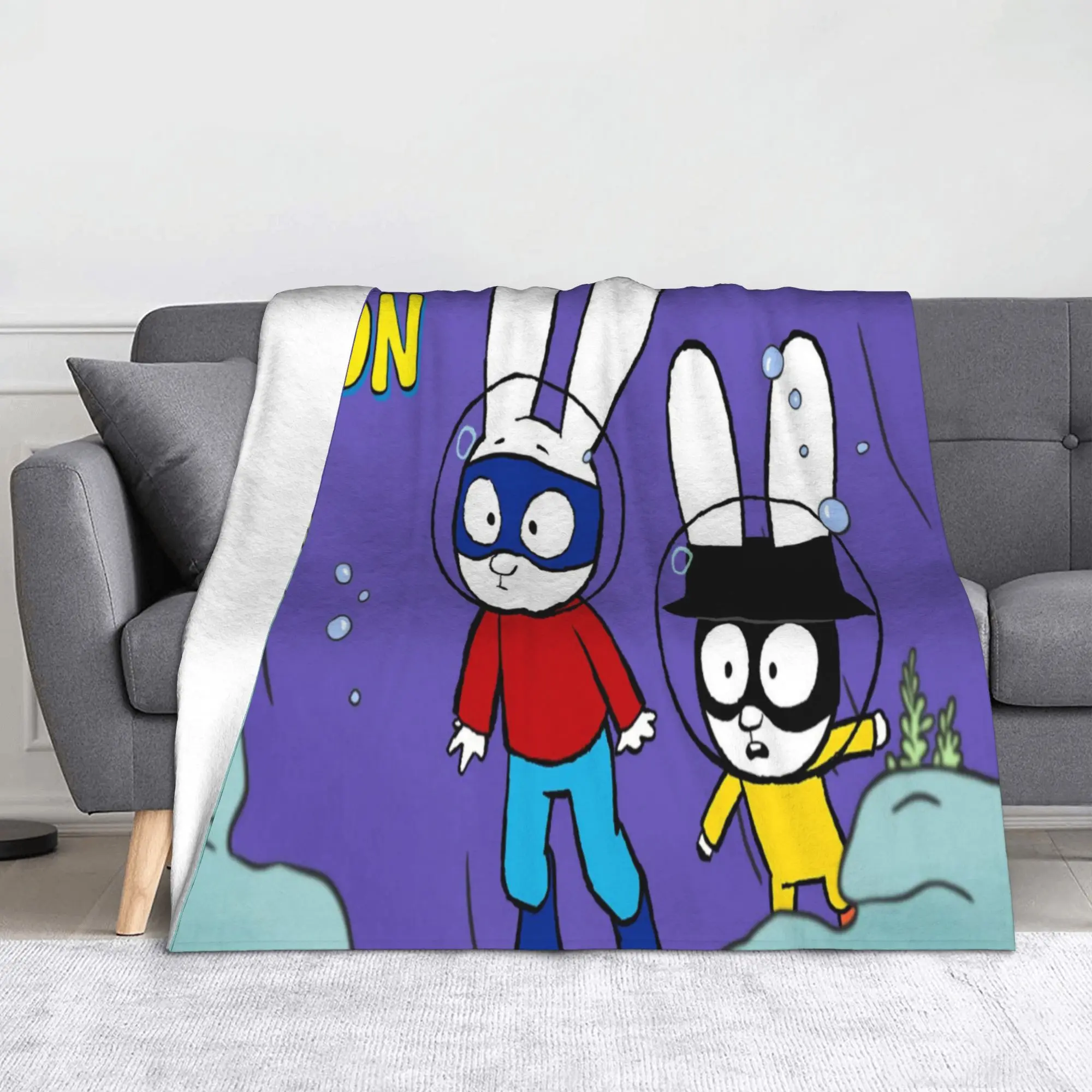 Super Soft Simon Super Rabbit Throw Blanket Premium Flannel Fleece Lightweight  Bed Blanket Cozy Fluffy Bedspread All Season Use
