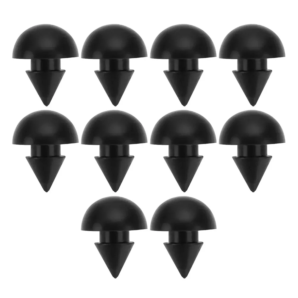 Black Rubber Cushioning Pads 10pcs for RVs Campervans For 4.5mm 5mm Diameter Holes Easy Install Anti Slip Sealing Solution