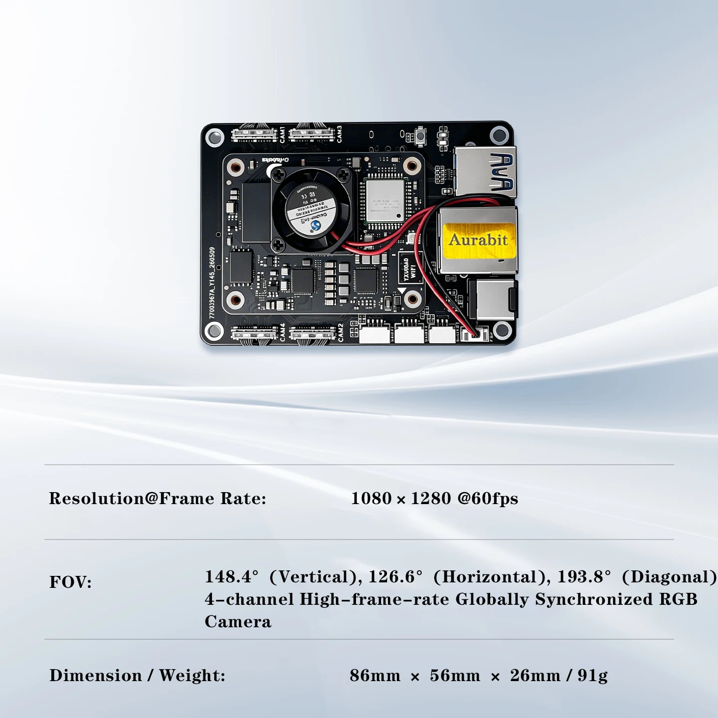 4Channel Global Shutter Fisheye Camera 10TOPS BPU VIO SLAM Robot Vision IMU 1000Hz High Frame Rate Visual Localization Linux SDK