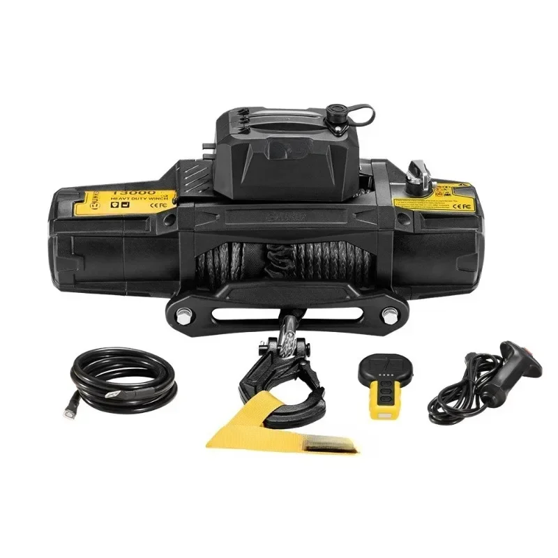 Waterproof 13,000 pound off-road escape winch Wireless control Electric
