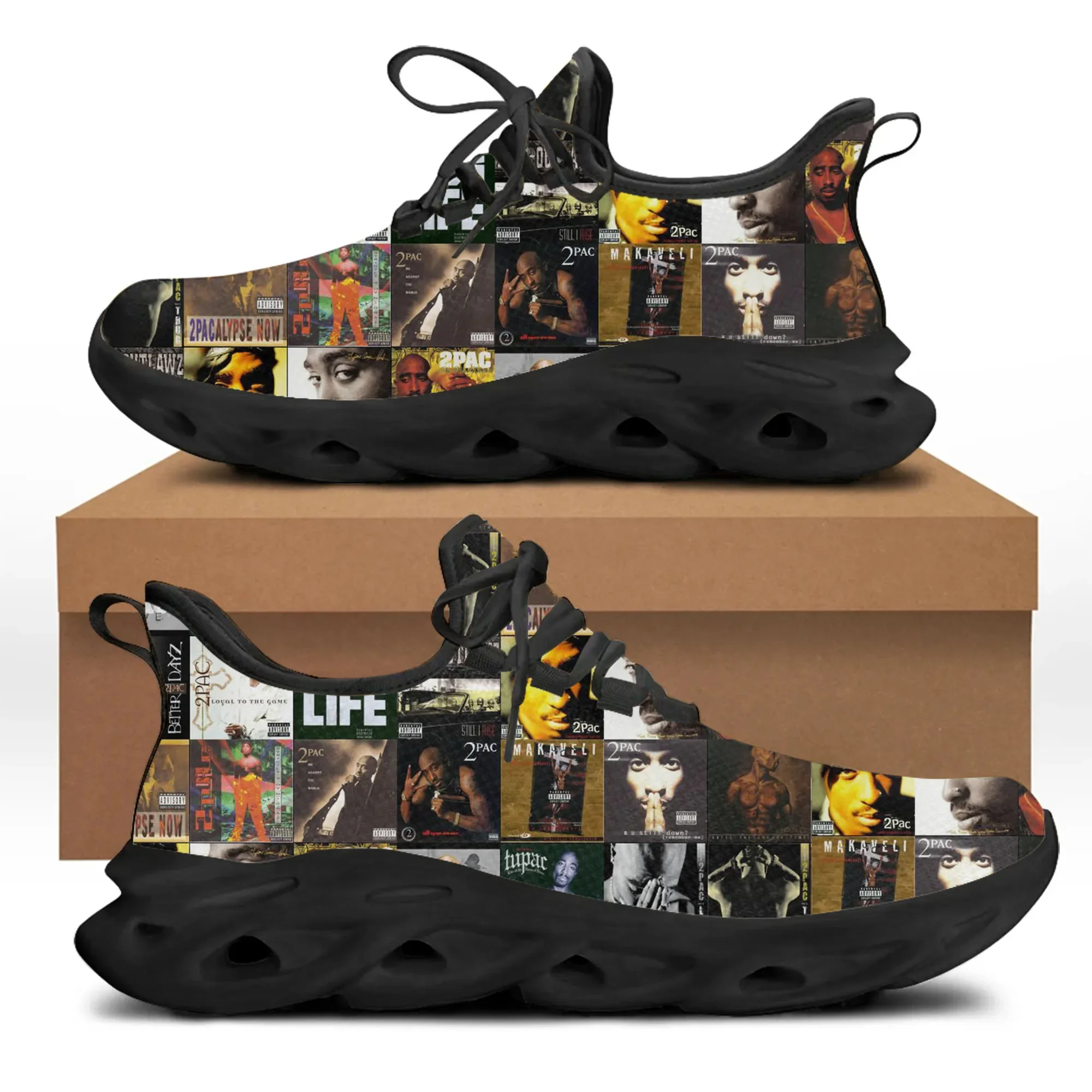 Rap 2pac Tupac Flats Sneakers Heren Dames Sport Hardloopschoenen Allemaal Eyez Op Mij Hoge Kwaliteit Diy Sneaker Op Maat Gemaakte Schoen