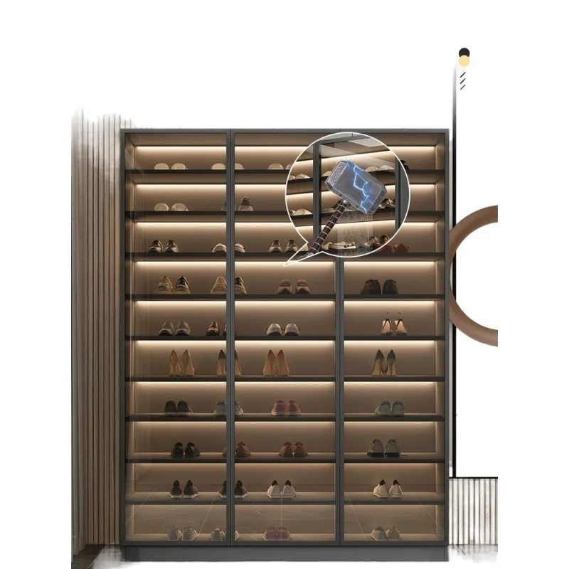 

Glass, light luxury, shoe cabinet, home, home, door, large capacity, storage, modern, simple