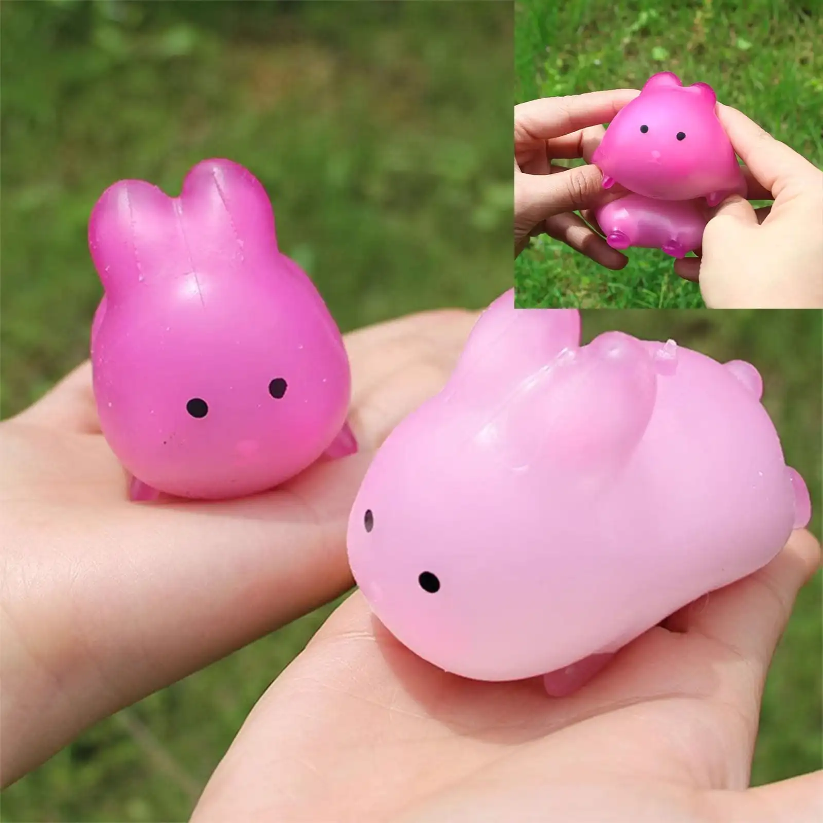 

Игрушка-кролик, меняющая цвет, светящаяся, с подсветкой в виде сердца, для снятия стресса, мягкая игрушка-антистресс для снятия тревоги