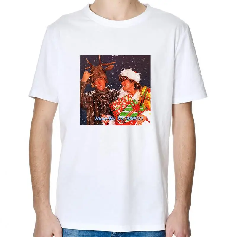 George Michael Wham Last Christmas 80s Retro Vintage T Shirt For Man Cotton Short Sleeve T-Shirts Tees Tops Mens Print T Shirt