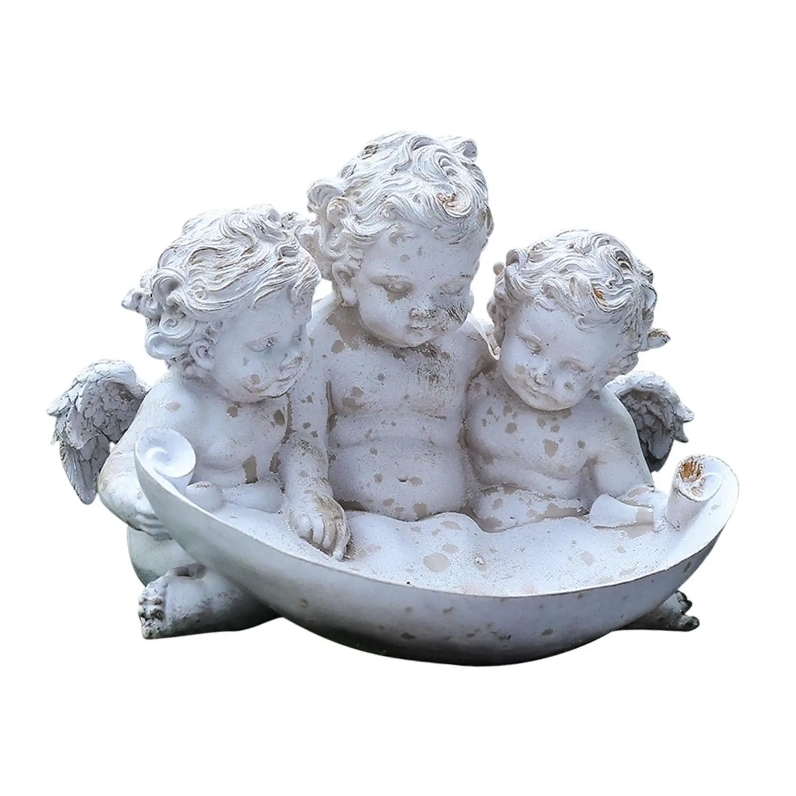 

Minimalist Angels Garden Statue Resin for Backyard Outdoor Bird Feeder Bowl