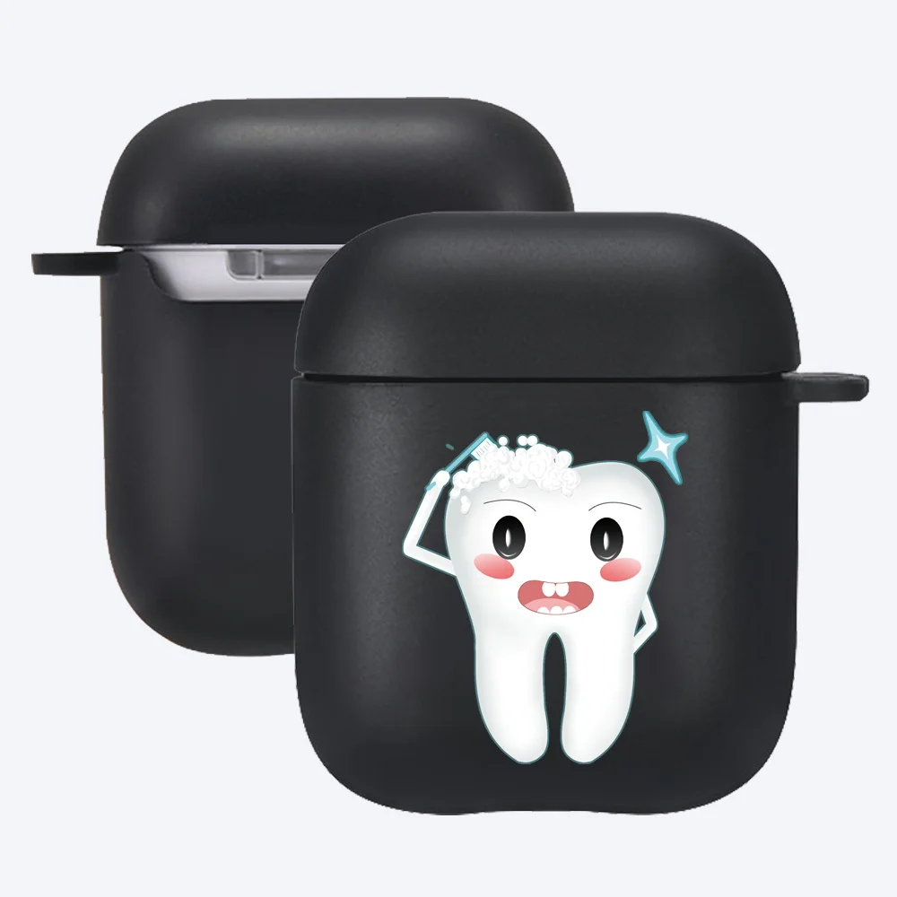 เคสหูฟังสําหรับ Apple AirPods 1st / 2nd Generation หูฟังไร้สายบลูทูธฝาครอบฟันพิมพ์ซิลิโคนป้องกันกรณี