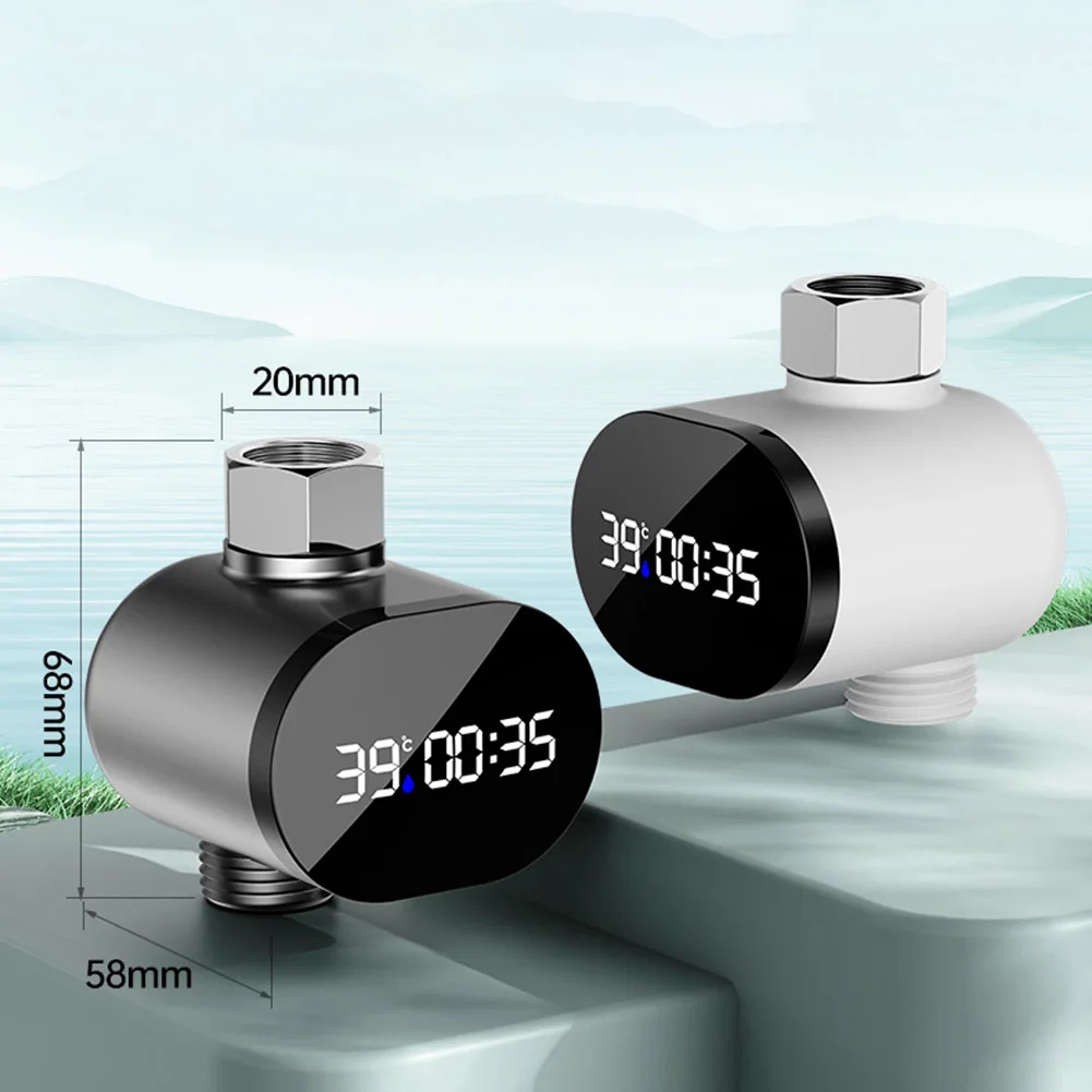 

Water Flow Powered Shower Thermometer with LED Display Water Temperature Gauge for Baby Bath Children Safe Bathing Range