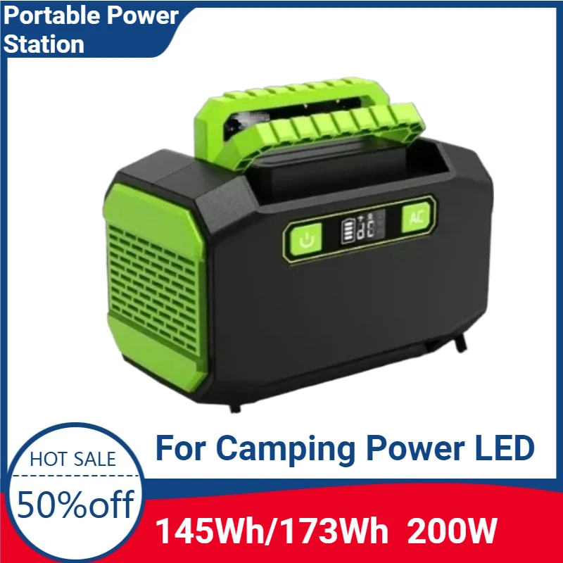 

145Wh/173Wh 200W Portable Power Station 220V/110V Solar Generator Outdoor Emergency Mobile Power Bank For Camping Power LED