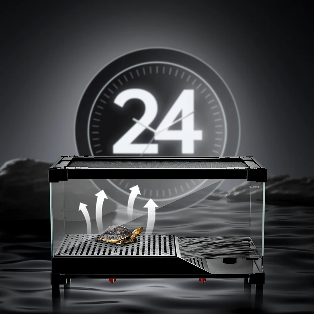 

Turtle Tank Aquarium HD Glass Filter Layer Design Turtle House With Basking Platform