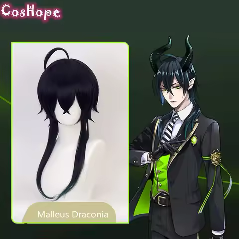 Malleus Draconia Cosplay Wig 60cm Blue Green Wig Cosplay Anime Cosplay Heat Resistant Synthetic Wigs