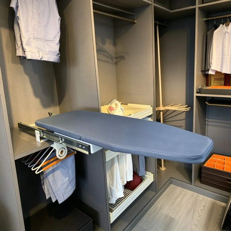 Modern Folding Ironing Board Cloakroom Scalable Rotation Iron Boards Hidden Ironing Board in The Wardrobe Useful Home Products