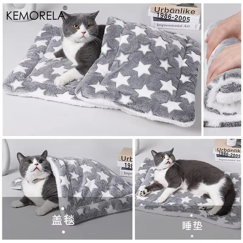 KEMORELA Flanell Haustier Schlafmatte Hundebett Winter Welpenbett Hund Sofa Matratze Kissen für kleine große Hunde Decke Heimtierbedarf – Detail 5