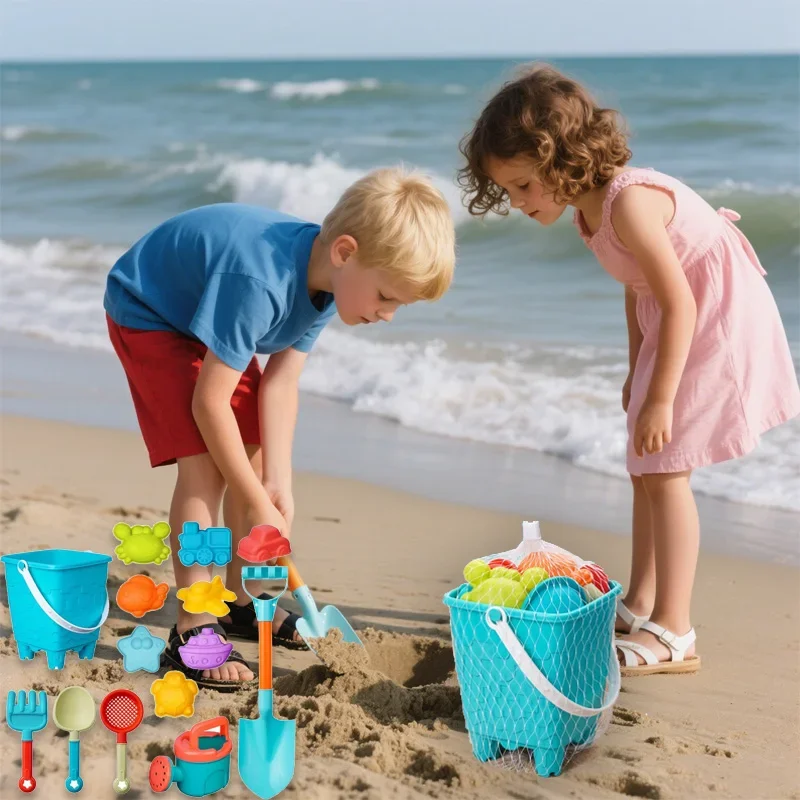 14pcs Children beach toy set babies to play in water and sand beach buckets gift for kids Water Games Tools Summer Toys dropship