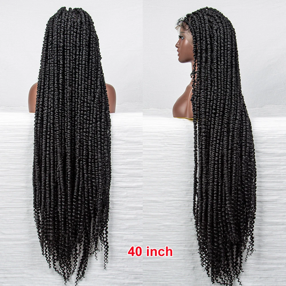 Synthetic Full Lace Front Wigs 40 Inches Braided Wigs for Black Women Knotless Box Braded Wigs Synthetic Full Lace Front Wigs