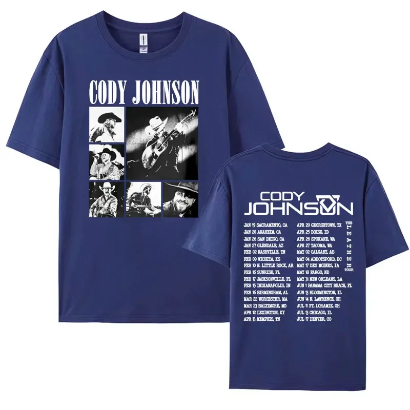 Rapper Cody Johnson Tour 2024 T Shirts Men's Clothing Fashion Hip Hop Punk T Shirt Unisex Vintage Oversized 100% Cotton T-shirt