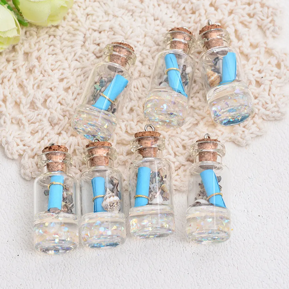 

12Pcs Adorable Mini Drift Bottle Resin Pendant Charms DIY Jewelry Making Kit for Necklaces Keychains Earrings Craft Decor