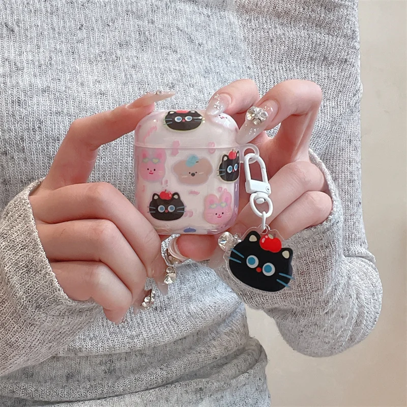 Cartoons Animal heads Case For Apple Airpods Pro 2 3 Cute Cover Silicone Headphone Charging Cases For Airpod 4 3 Pro2 Gen Funda