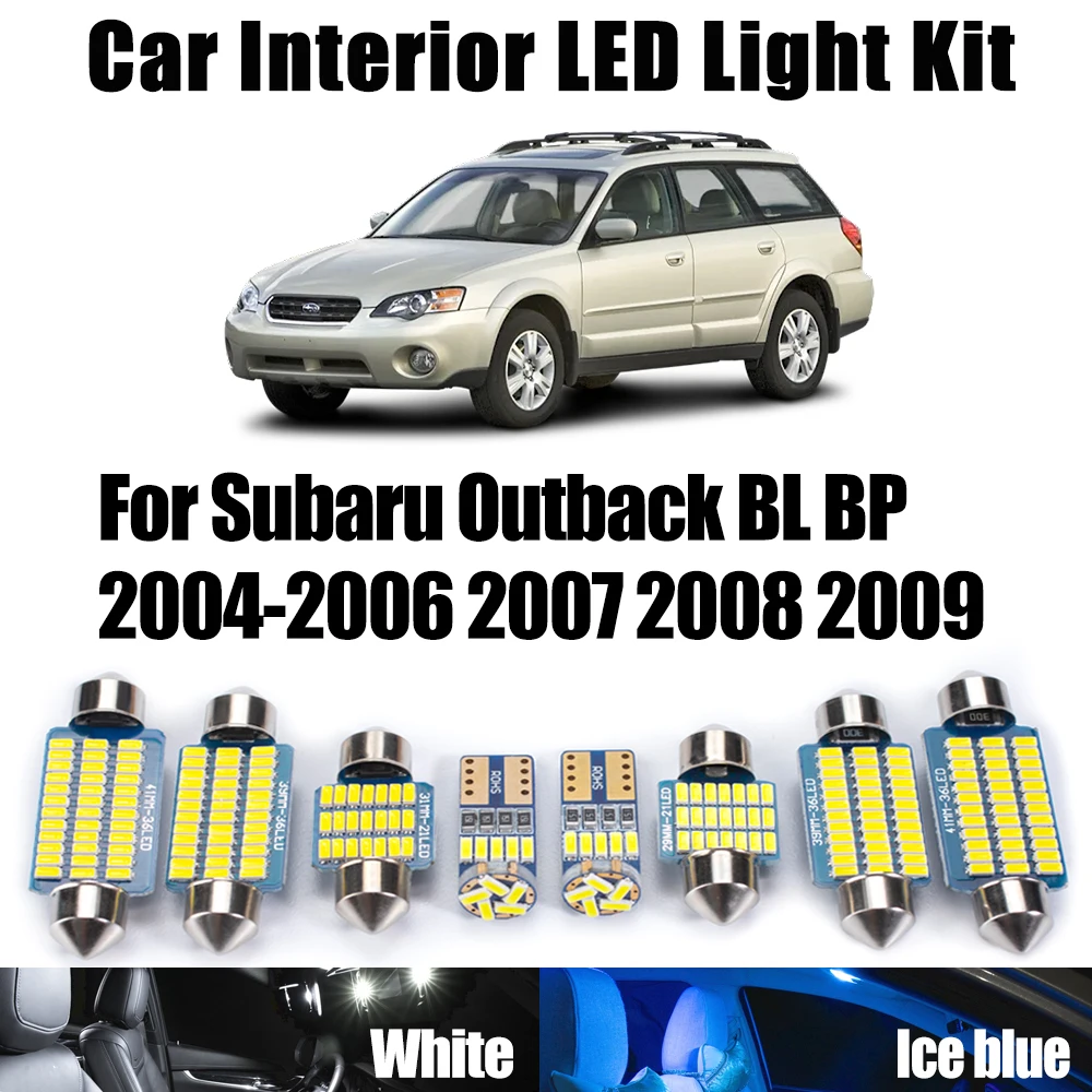 

11 шт. Canbus светодиодный комплект внутреннего освещения купольного номерного знака для Subaru Outback BL BP 2004-2007 2008 2009 автомобильные лампы для чтения багажника